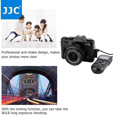 JJC Shutter Release Timer Remote Control for Fujifilm Fuji X-T5 X-T4 XT3 XT2 X-H2 X-T30 II X-T20 X-T10 GFX100S GFX100 GFX50S GFX50R X-Pro3 X-Pro2 X-T100 X-E3 X-E2S X-A10 X100V X100F Replaces RR-100 in Saudi Arabia
