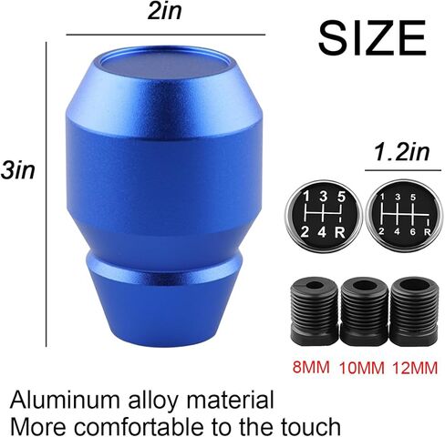 Car Shift Knob, Aluminum Alloy Manual Automatic Vehicle Gear Shifter Knob, 5 6 Speed Automotive Gear Lever Stick Shift Handle Replacement Accessories, Universal for SUV, Sedan, Truck (Red) in Kuwait