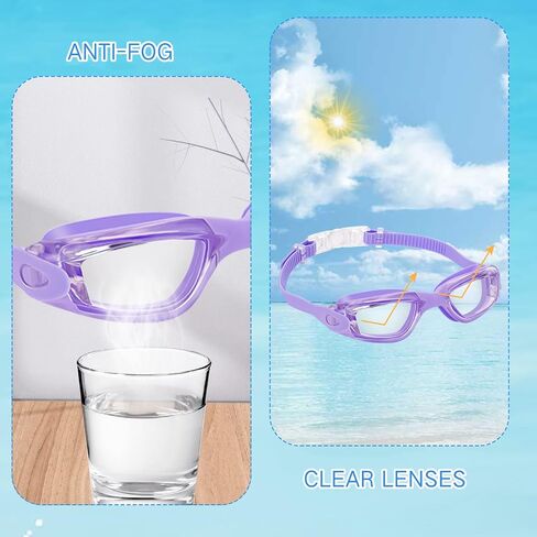 Fabbay 8 Pcs Swim Goggles No Leaking Swimming Goggles for Kids UV Protection Pool Goggles Anti Fog Swimming Glasses with Waterproof Nose Clips and Earplugs for Teen Youth Kids (Earplug Style) in Saudi Arabia