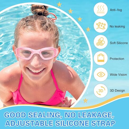 Fabbay 8 Pcs Swim Goggles No Leaking Swimming Goggles for Kids UV Protection Pool Goggles Anti Fog Swimming Glasses with Waterproof Nose Clips and Earplugs for Teen Youth Kids (Earplug Style) in Saudi Arabia