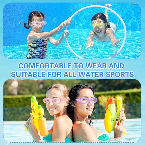 Fabbay 8 Pcs Swim Goggles No Leaking Swimming Goggles for Kids UV Protection Pool Goggles Anti Fog Swimming Glasses with Waterproof Nose Clips and Earplugs for Teen Youth Kids (Earplug Style) in Saudi Arabia