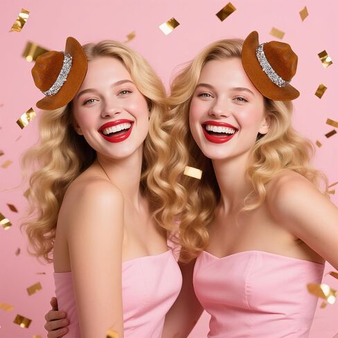 Cowboy Hat Hair Clip with Rhinestone Cowgirl Hat Clip for Disco Western Party Cap Cosplay Costume Accessory in Saudi Arabia
