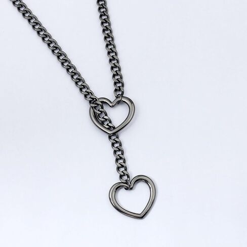 Heart Lock & Key, O-ring, Gothic Necklaces For Women - Lust Chain, Adjustable Lariat, Punk Style in Saudi Arabia