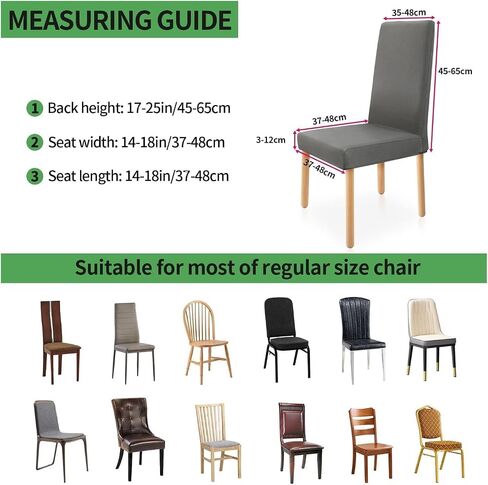 Premium Waterproof Dining Chair Covers Set of 4, Stretch Removable Washable Dining Chair Slipcovers, Spandex Dining Chair Covers for Hotel, Restaurant, Banquet, Kitchen (Dark Grey) in Saudi Arabia