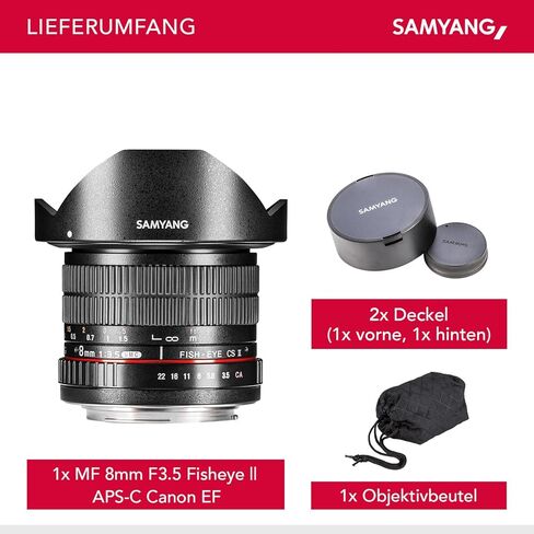 ساميانغ عدسة 8 مم عين السمكة f/3.5 UMC CS II لكاميرات كانون in Kuwait