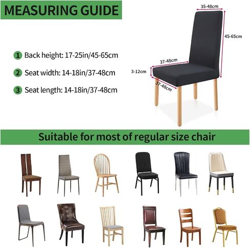 Premium Waterproof Dining Chair Covers Set of 4, Stretch Removable Washable Dining Chair Slipcovers, Spandex Dining Chair Covers for Hotel, Restaurant, Banquet, Kitchen (Dark Grey) in Saudi Arabia
