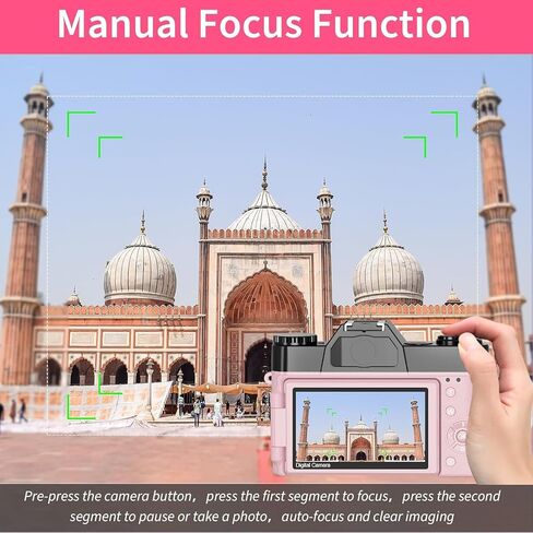 Acuvar 4K Digital Camera for Photography, 64MP Vlogging Camera with Flip Screen, WiFi, Wide Angle Lens, 16X Zoom, Compact Camera for YouTube, Travel, Beginners with 64GB Card in Saudi Arabia