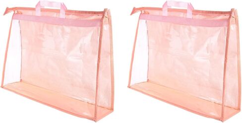 PATIKIL Handbag Dust Bags, 2 Pack Clear Purse Storage Organizer XL Size PVC Dustproof Handbag Cover Transparent Purse Protector for Closet Rack Wardrobe, Pink in Saudi Arabia