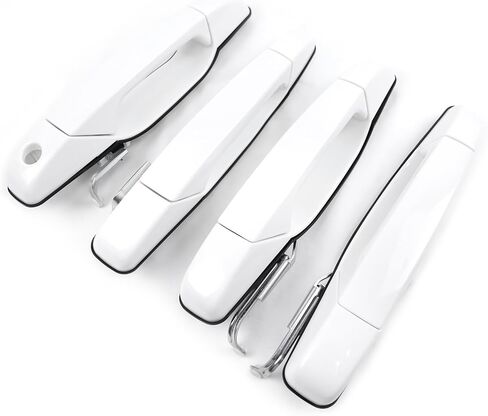 White Exterior Door Handle 4 PCS Front Rear Driver Passenger Compatible with 2007-2014 Cadillac Escalade Chevy Avalanche Silverado Suburban GMC Sierra Yukon Replace OE 22738722 22738721 20828258 in Kuwait