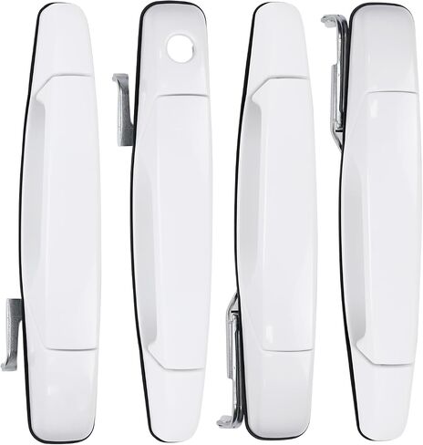 White Exterior Door Handle 4 PCS Front Rear Driver Passenger Compatible with 2007-2014 Cadillac Escalade Chevy Avalanche Silverado Suburban GMC Sierra Yukon Replace OE 22738722 22738721 20828258 in Kuwait