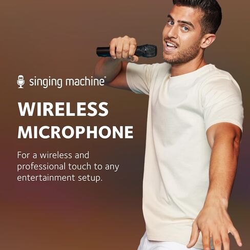 Singing Machine SMM107 Portable, Handheld, Wireless Karaoke Microphone, Black in Saudi Arabia