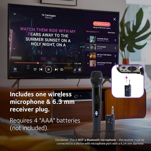 Singing Machine SMM107 Portable, Handheld, Wireless Karaoke Microphone, Black in Saudi Arabia
