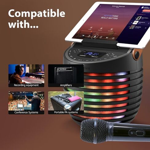 Singing Machine SMM107 Portable, Handheld, Wireless Karaoke Microphone, Black in Saudi Arabia