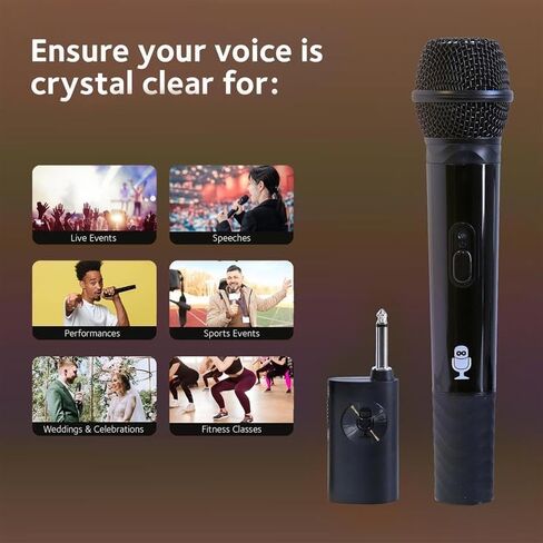 Singing Machine SMM107 Portable, Handheld, Wireless Karaoke Microphone, Black in Saudi Arabia