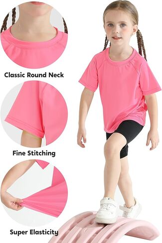 تي شيرت سباحة من Poroka 3 قطع للفتيات والأطفال الصغار بعامل حماية من الأشعة فوق البنفسجية 50+ Rashguard قصير الأكمام للسباحة في الهواء الطلق ملابس سباحة لركوب الأمواج in Kuwait