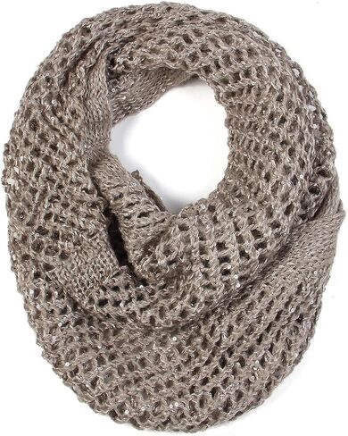 Scarfand's Winter Knit Unisex Wrap, Shawl, Infinity Loop Scarves with Sequins in Kuwait