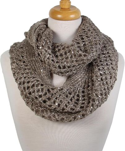 Scarfand's Winter Knit Unisex Wrap, Shawl, Infinity Loop Scarves with Sequins in Kuwait