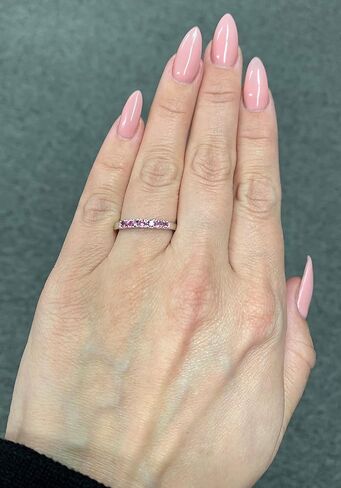 Boston Bay Diamonds Rhodium Plated 925 Sterling Silver 7-Stone Birthstone Gemstone Stacking Anniversary Ring in Kuwait