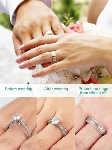 AdnesUSA Ring Sizer Adjuster for Loose Rings-8 Pack,8 Assorted Sizes Fits Any Rings, Upgraded Extended Invisible Jewelry Ring Size Reducer Spacer Ring Guard Fits Man’s Ring and Woman’s Ring, 8 Sizes in Saudi Arabia