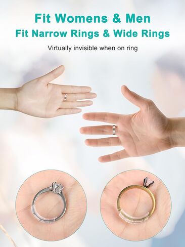 AdnesUSA Ring Sizer Adjuster for Loose Rings-8 Pack,8 Assorted Sizes Fits Any Rings, Upgraded Extended Invisible Jewelry Ring Size Reducer Spacer Ring Guard Fits Man’s Ring and Woman’s Ring, 8 Sizes in Saudi Arabia