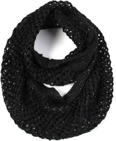 Scarfand's Winter Knit Unisex Wrap, Shawl, Infinity Loop Scarves with Sequins in Kuwait