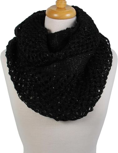 Scarfand's Winter Knit Unisex Wrap, Shawl, Infinity Loop Scarves with Sequins in Kuwait