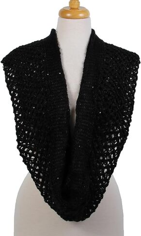 Scarfand's Winter Knit Unisex Wrap, Shawl, Infinity Loop Scarves with Sequins in Kuwait