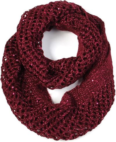 Scarfand's Winter Knit Unisex Wrap, Shawl, Infinity Loop Scarves with Sequins in Kuwait