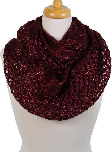 Scarfand's Winter Knit Unisex Wrap, Shawl, Infinity Loop Scarves with Sequins in Kuwait