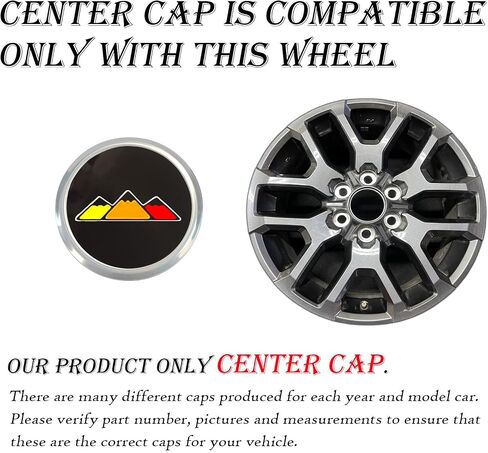 4 PCS Black Wheel Center Caps 3-5/16 Inch Tri-Color Hub Caps Wheel Rim Center Cover Compatible with 2022-2024 Tundra (Yellow) in Kuwait