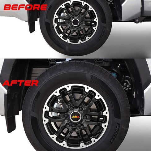 4 PCS Black Wheel Center Caps 3-5/16 Inch Tri-Color Hub Caps Wheel Rim Center Cover Compatible with 2022-2024 Tundra (Yellow) in Kuwait