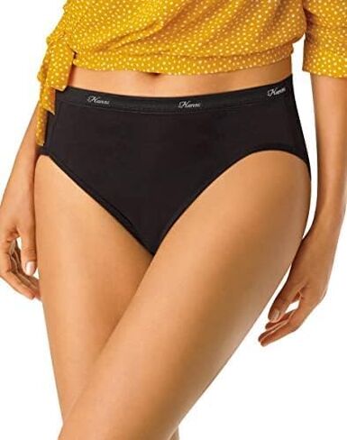 Hanes Women's Panties Pack, Moisture-Wicking Cotton Brief Underwear (Colors May Vary), Solid/Print Mix, (Pack of 10), 9 in Kuwait