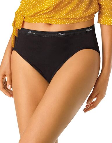 Hanes Women's Panties Pack, Moisture-Wicking Cotton Brief Underwear (Colors May Vary), Solid/Print Mix, (Pack of 10), 9 in Kuwait