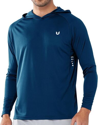 NORTHYARD Men's UPF 50+ Shirts UV Rash Guard Long Sleeve Sun Protection Swim Hoodie Shirt Lightweight for Hiking Running Black XL in Saudi Arabia