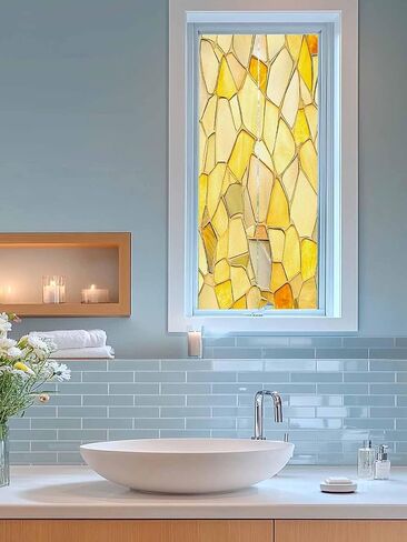 فيلم خصوصية النافذة - Green Turquoise Blue Lradient Abstract Clings Clings Film Film for Windows Displative Decovative Sticker for Home Bathroom Office ، 17.7 "× 78.7" in Saudi Arabia