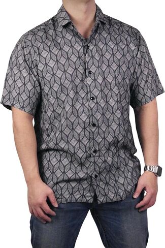 Men's Hawaiian Shirt, Soft and Comfortable Classic Pattern Print Shirts for Men, Short Sleeve Button Down Shirt in Saudi Arabia