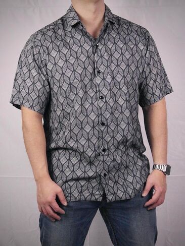 Men's Hawaiian Shirt, Soft and Comfortable Classic Pattern Print Shirts for Men, Short Sleeve Button Down Shirt in Saudi Arabia