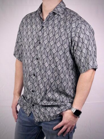 Men's Hawaiian Shirt, Soft and Comfortable Classic Pattern Print Shirts for Men, Short Sleeve Button Down Shirt in Saudi Arabia