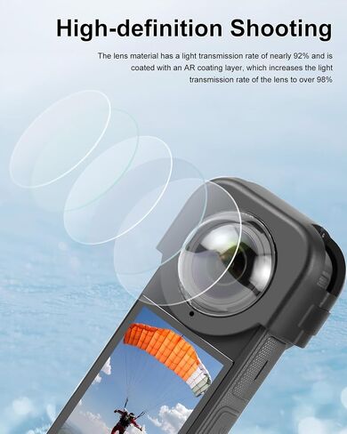 Lens Guard Protective Cover for Insta360 X3, PULUZ Optical Glass Lens Protector for insta360 x3 Accessories-Waterproof & Anti-Scratch in Saudi Arabia