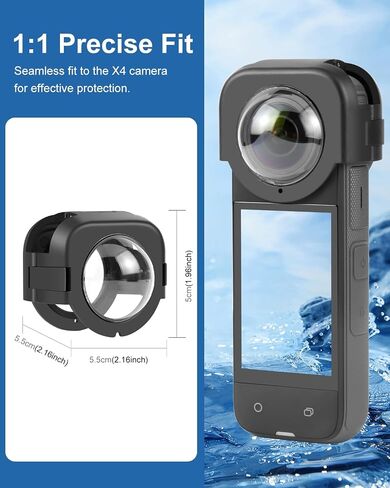 Lens Guard Protective Cover for Insta360 X3, PULUZ Optical Glass Lens Protector for insta360 x3 Accessories-Waterproof & Anti-Scratch in Saudi Arabia