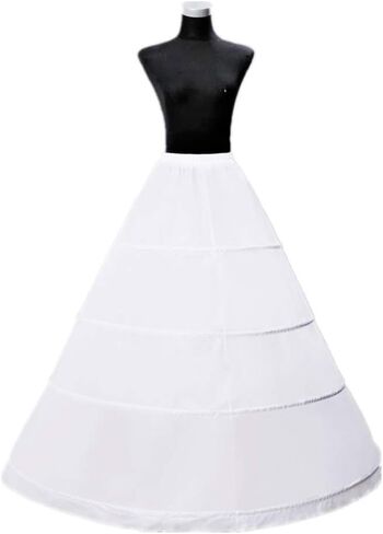 ZLQQ Women's 4-Hoop A-Line Floor Length Wedding Ball Gown Petticoat Underskirt Crinoline in Saudi Arabia