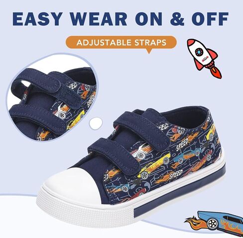 Toddler Kids Sneakers for Boys Girls Light Up Canvas Shoes Children Low Top Casual Outdoor Sneaker with Adjustable Straps in Saudi Arabia