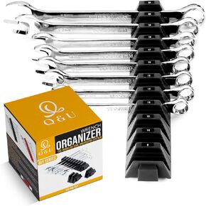 Q&U Wrench Organizer Modular System – 24 PCS Magnetic Wrench Organizer for Tool Box Drawer, Modular Wrench Organizer and Wrench Storage Rack, Heavy Duty Wrench Holder
