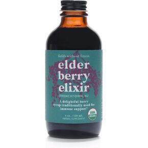 Elderberry Elixir – Immune Support for Adults & Kids – Certified Organic, Farm-Fresh Elderberry Syrup – Made in The USA (4 oz)