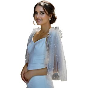 2 PCS Pearls شال شال قصيرة اللباس اللباس التألق الرأس ، شالات الحماية من أشعة الصيف
