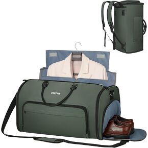 Garment Duffle Bags for Travel, Convertible Garment Bag for Men Women with Shoe Compartment, 3 in 1 Waterproof Carry on Garment Backpack for Bussiness Travel & Weekend