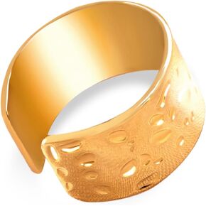 18K Gold Thick Stainless Steel Geometric Stackable Ring, Colorfast, Adjustable Wide Opening, Men's and Women's Couple Rings, Women's Stacking Rings.