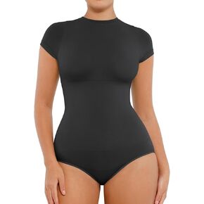 FeelinGirl Women's Crew Neck Short Sleeve T Shirts Tops Basic Bodysuits