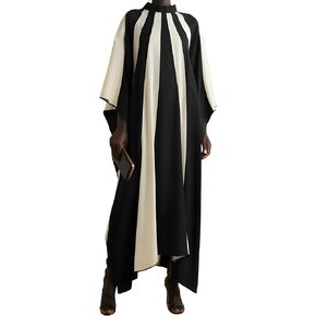 Geometric Ruby Printed Women Silk Crepe Beach Kaftan in Saudi Arabia