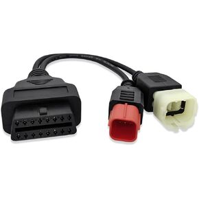 OBD2 2-in-1 Adapter Cable, OBD Diagnostic Cable for Euro5 for Guzzi for Vespa for Suzuki for Yamaha for Vespa for Honda for KTM for Ducati Moto, for Kawasaki ZX6R Z900RS Z800 Z900 Z1000 ZX10R ZX14R